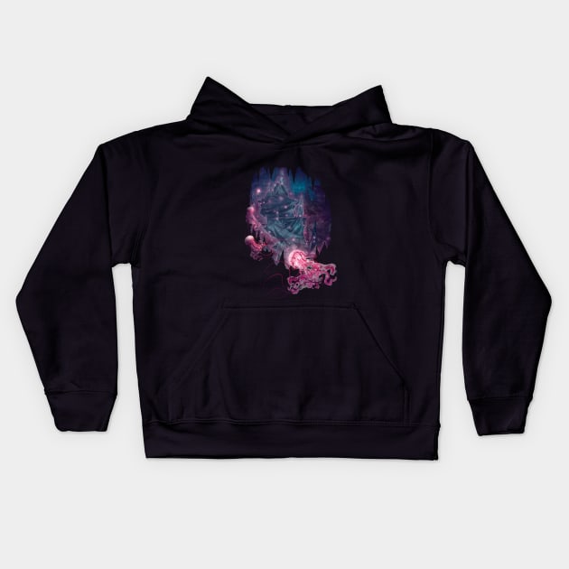 Jellyfish Hive Kids Hoodie by TaylorRoseMakesArt